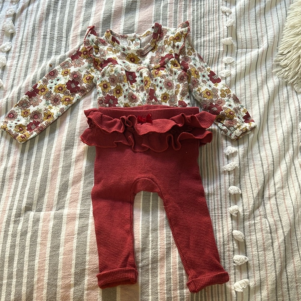 3-6 month floral outfit